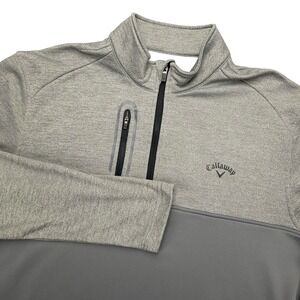 Callaway Golf 1/4 Zip Pullover Mens XL Gray Fleece Sweatshirt Jacket Top Layer